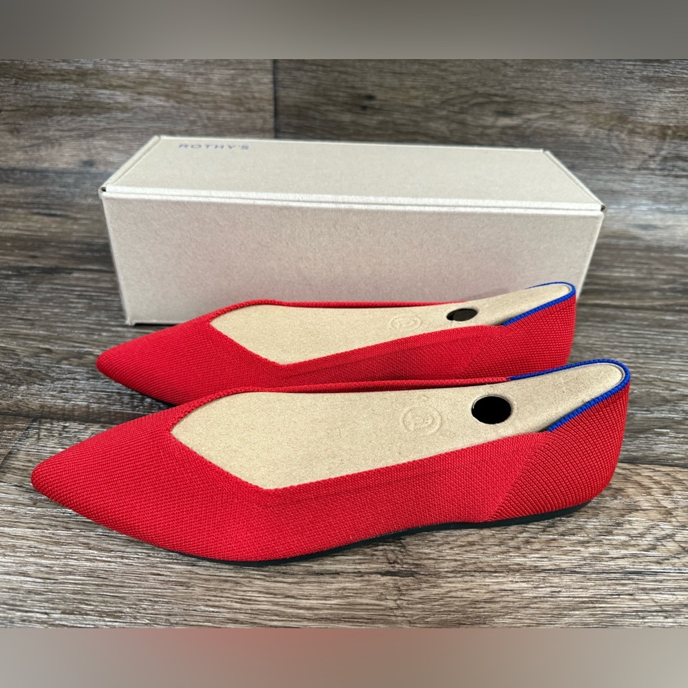 Rothy's‎ Pointy Toe Flat BRIGHT RED NEW SZ 9